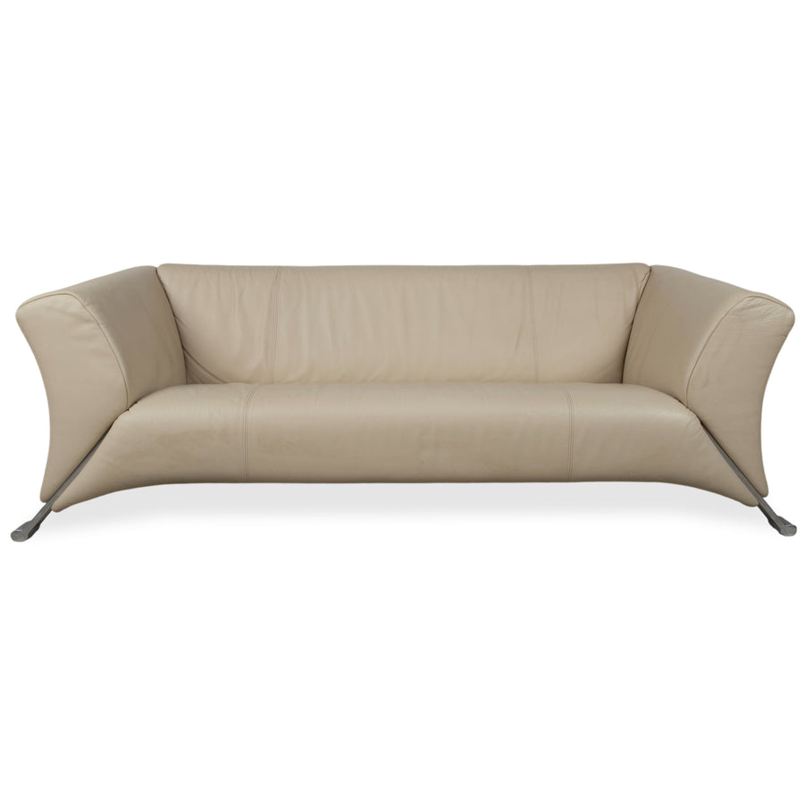 Rolf Benz 322 Leder Dreisitzer Beige Creme Sofa Couch