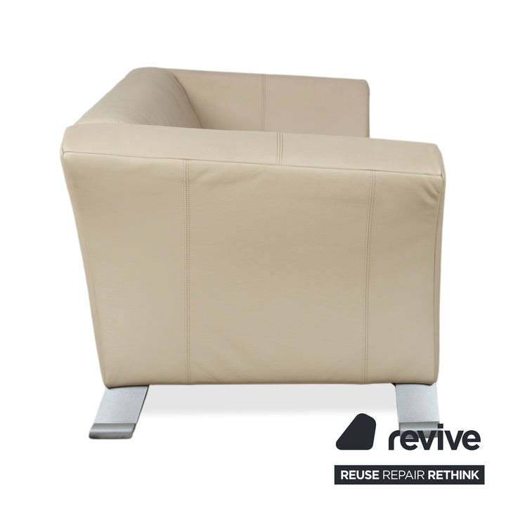 Rolf Benz 322 Leder Dreisitzer Beige Creme Sofa Couch