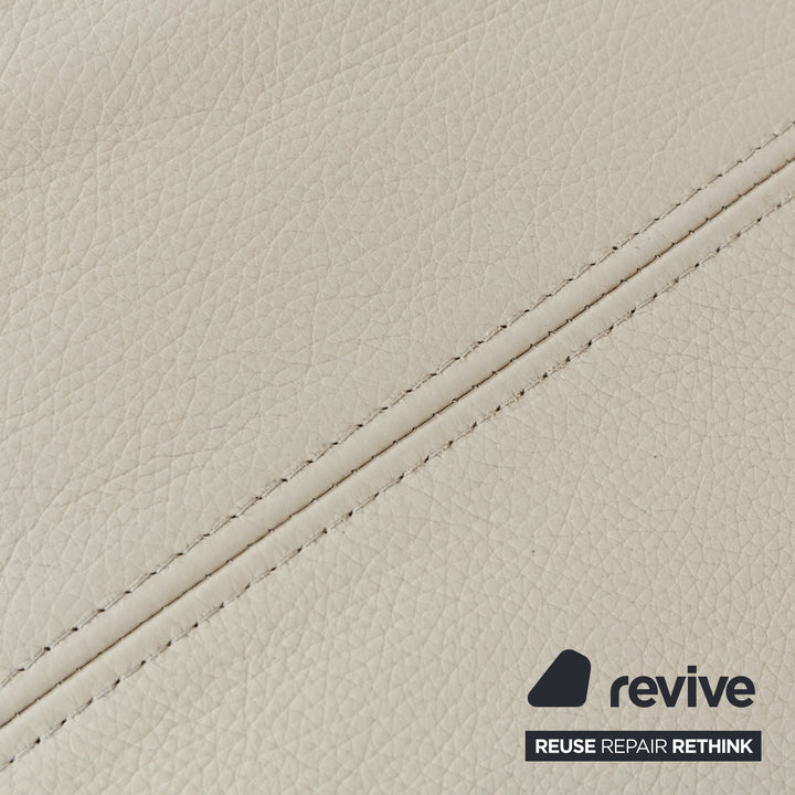 Rolf Benz 322 Leather Three-Seater Cream White Sofa Couch