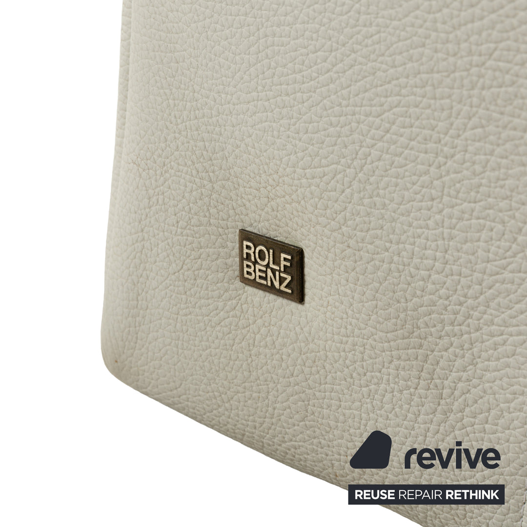 Rolf Benz 322 Leather Three-Seater Cream White Sofa Couch