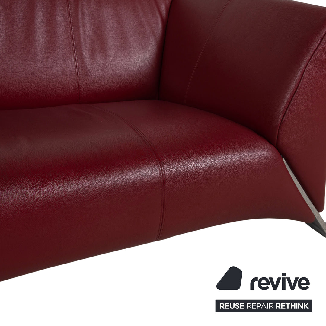 Rolf Benz 322 Canapé en cuir trois places rouge