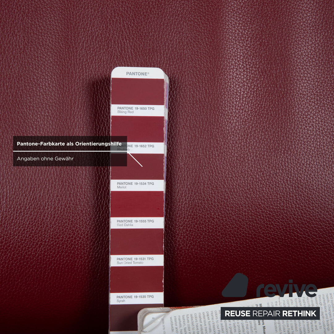Rolf Benz 322 Canapé en cuir trois places rouge