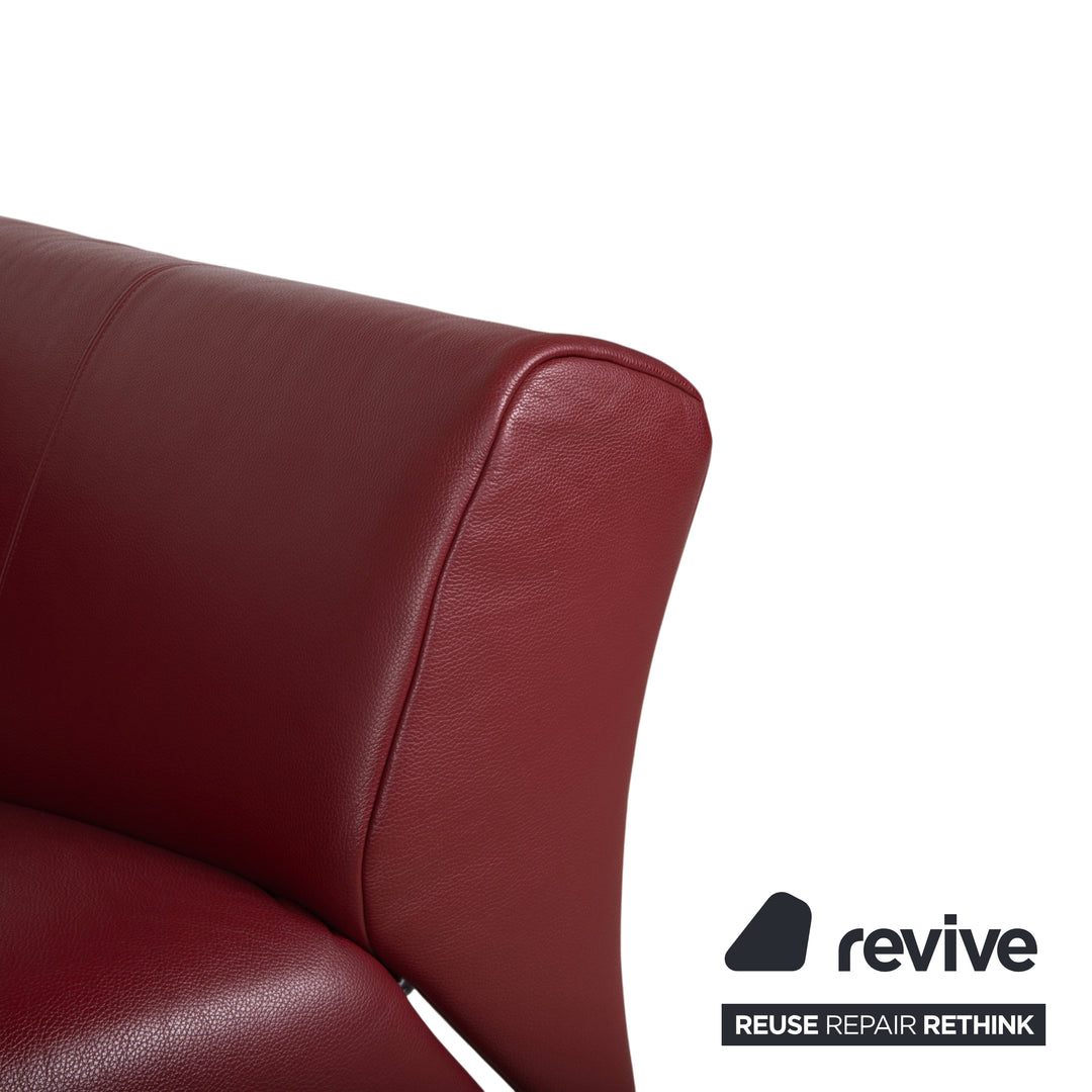 Rolf Benz 322 Canapé en cuir trois places rouge