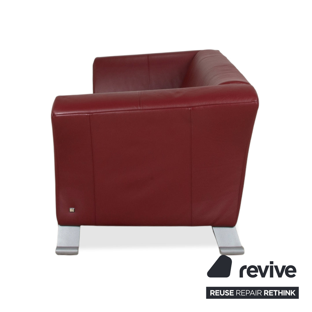 Rolf Benz 322 Canapé en cuir trois places rouge