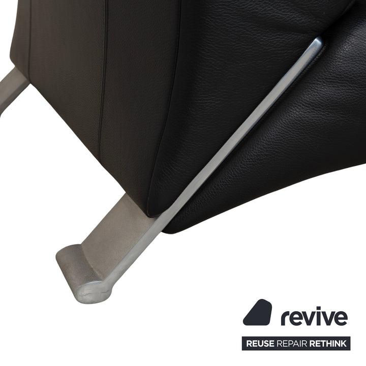 Rolf Benz 322 Leder Dreisitzer Schwarz Sofa Couch