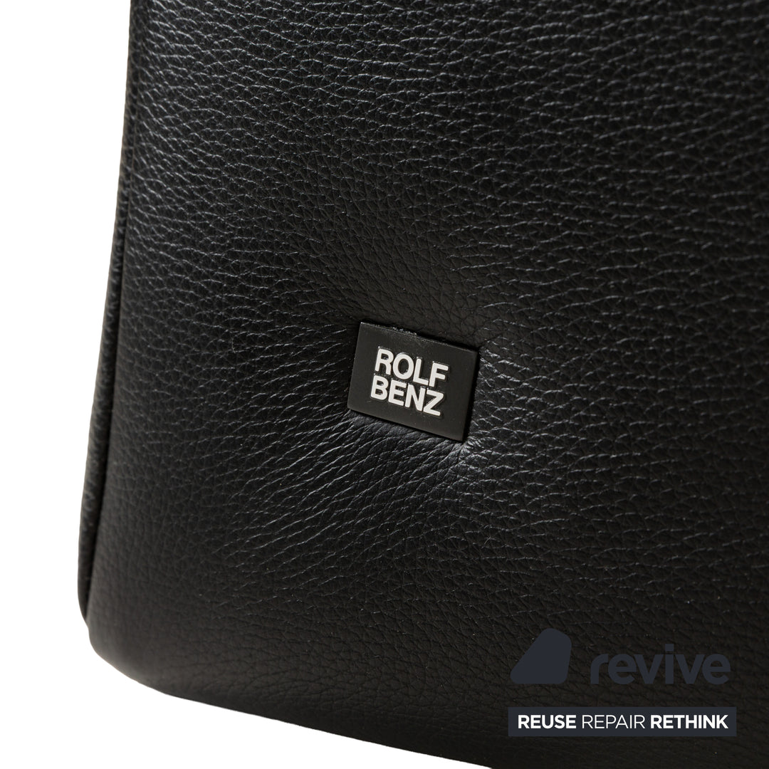 Canapé trois places en cuir noir Rolf Benz 322