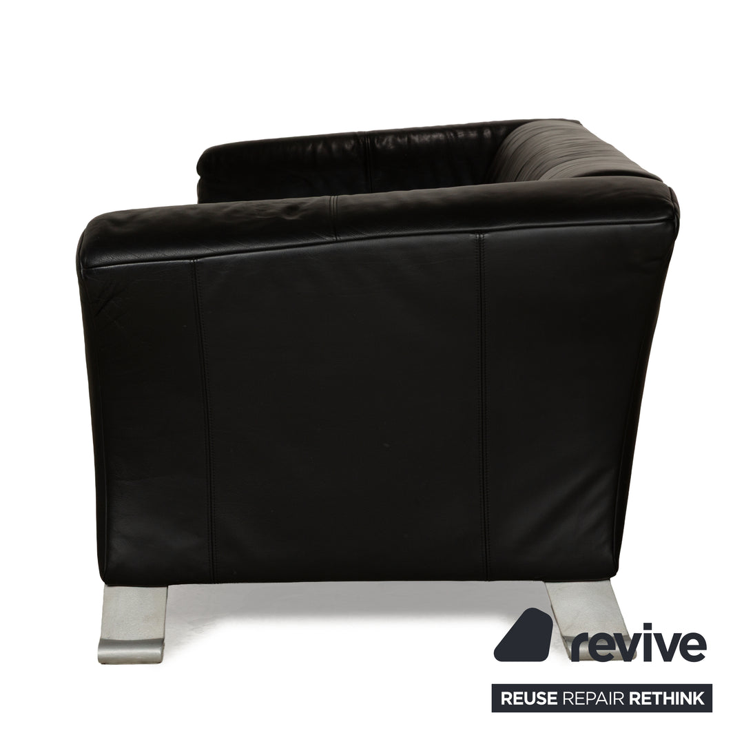Rolf Benz 322 Leder Dreisitzer Schwarz Sofa Couch