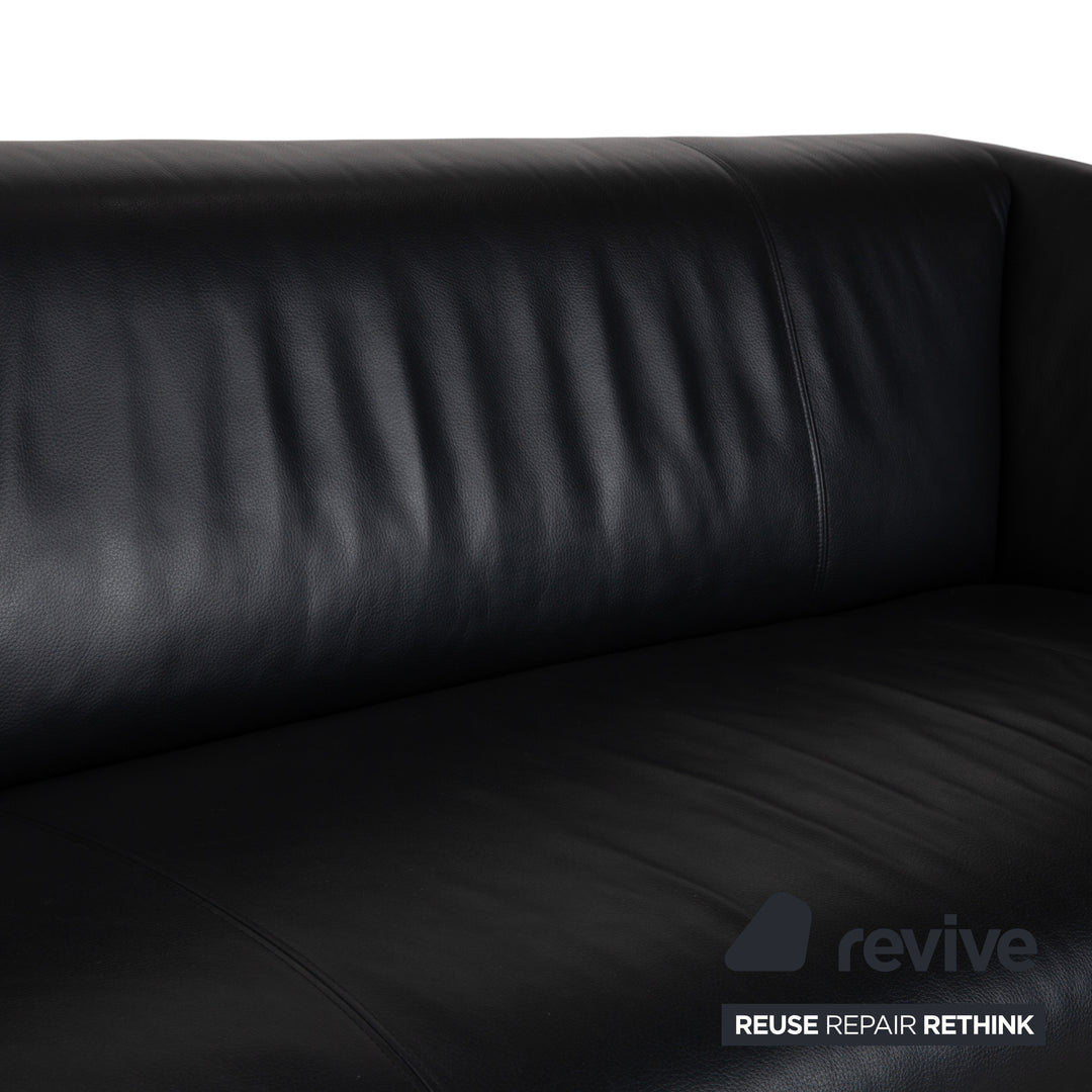 Rolf Benz 322 Leder Dreisitzer Schwarz Sofa Couch