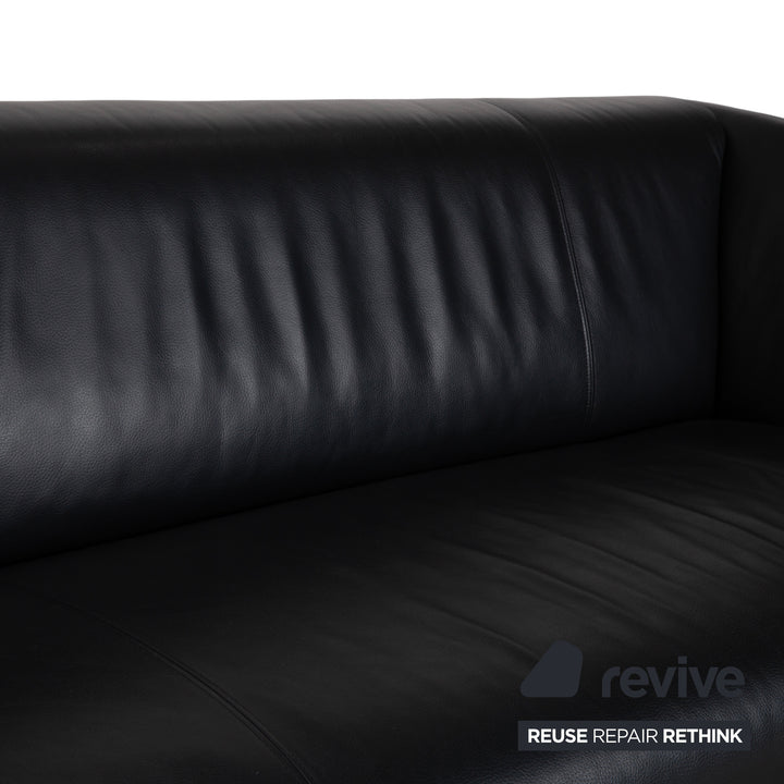 Rolf Benz 322 Leder Dreisitzer Schwarz Sofa Couch