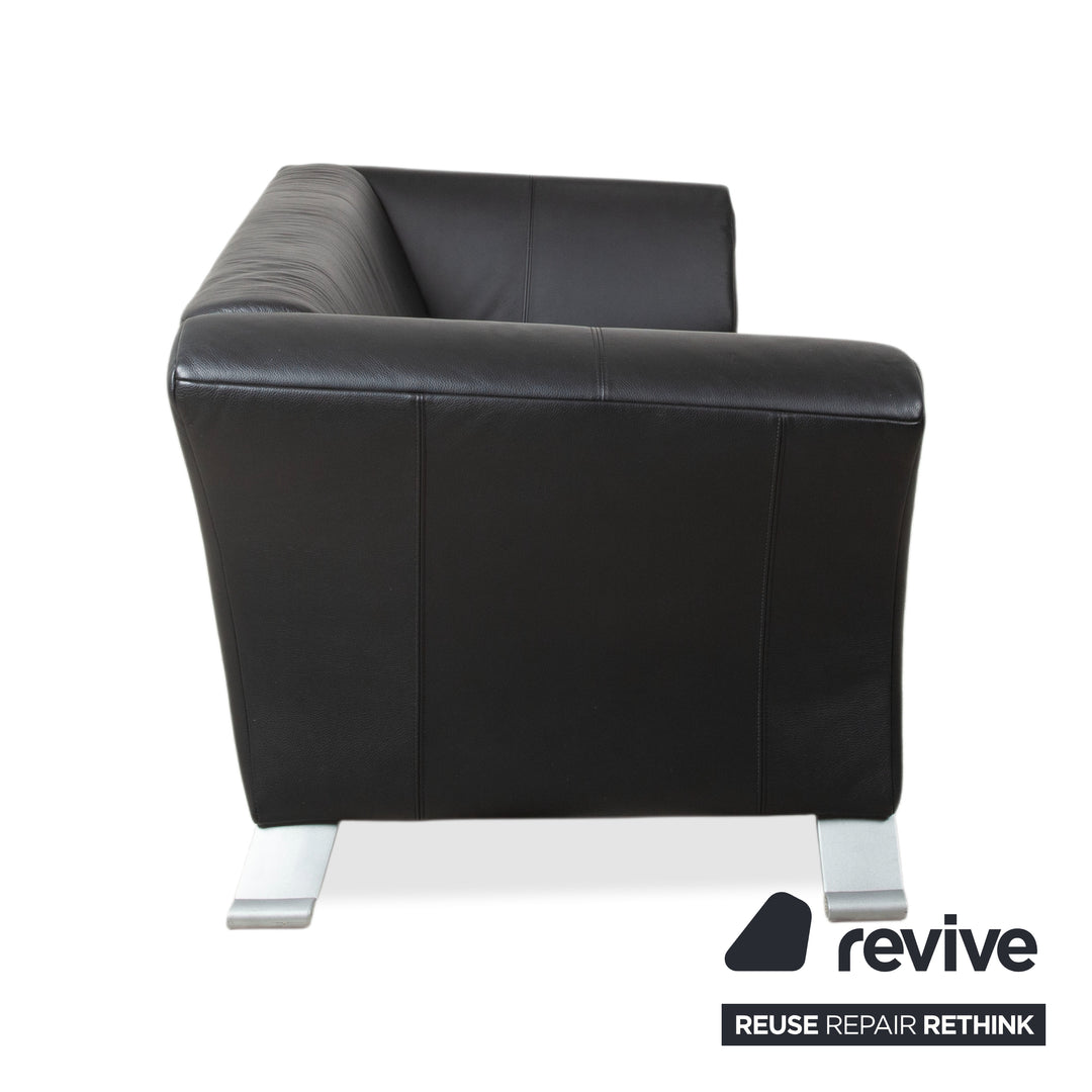 Rolf Benz 322 Leder Dreisitzer Schwarz Sofa Couch