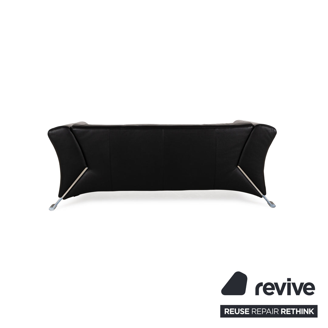 Rolf Benz 322 Leder Zweisitzer Schwarz Sofa Couch