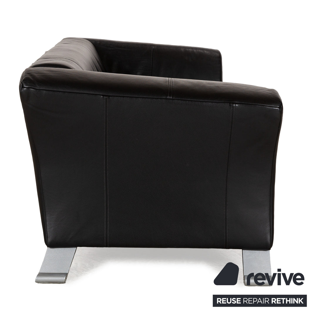 Rolf Benz 322 Leder Dreisitzer Schwarz Sofa Couch