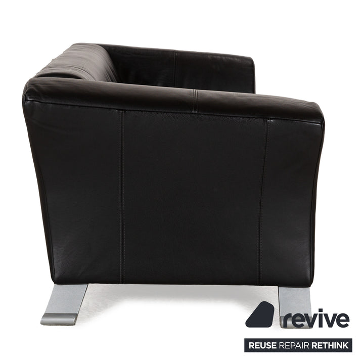 Rolf Benz 322 Leder Dreisitzer Schwarz Sofa Couch