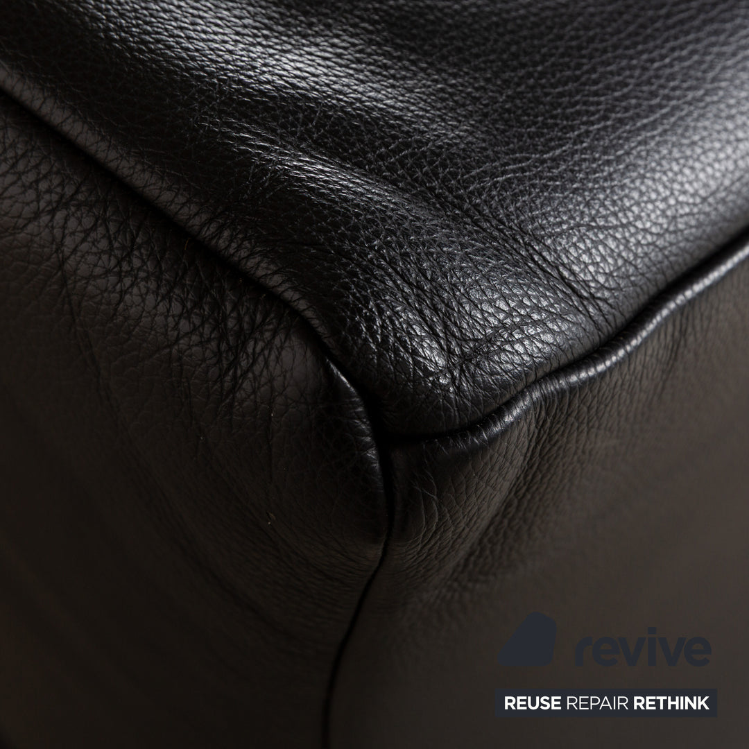 Rolf Benz 322 Leder Dreisitzer Schwarz Sofa Couch