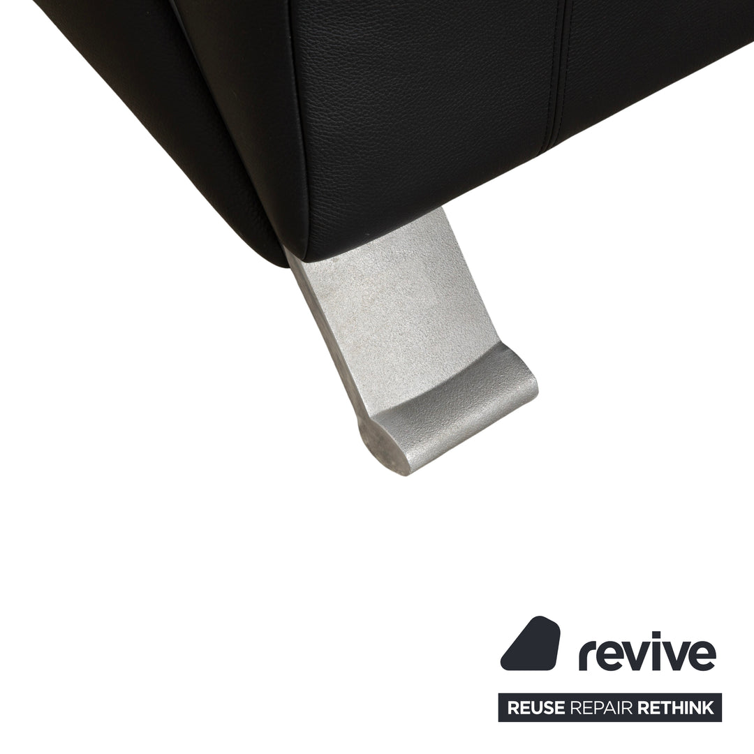 Rolf Benz 322 Leder Dreisitzer Schwarz Sofa Couch