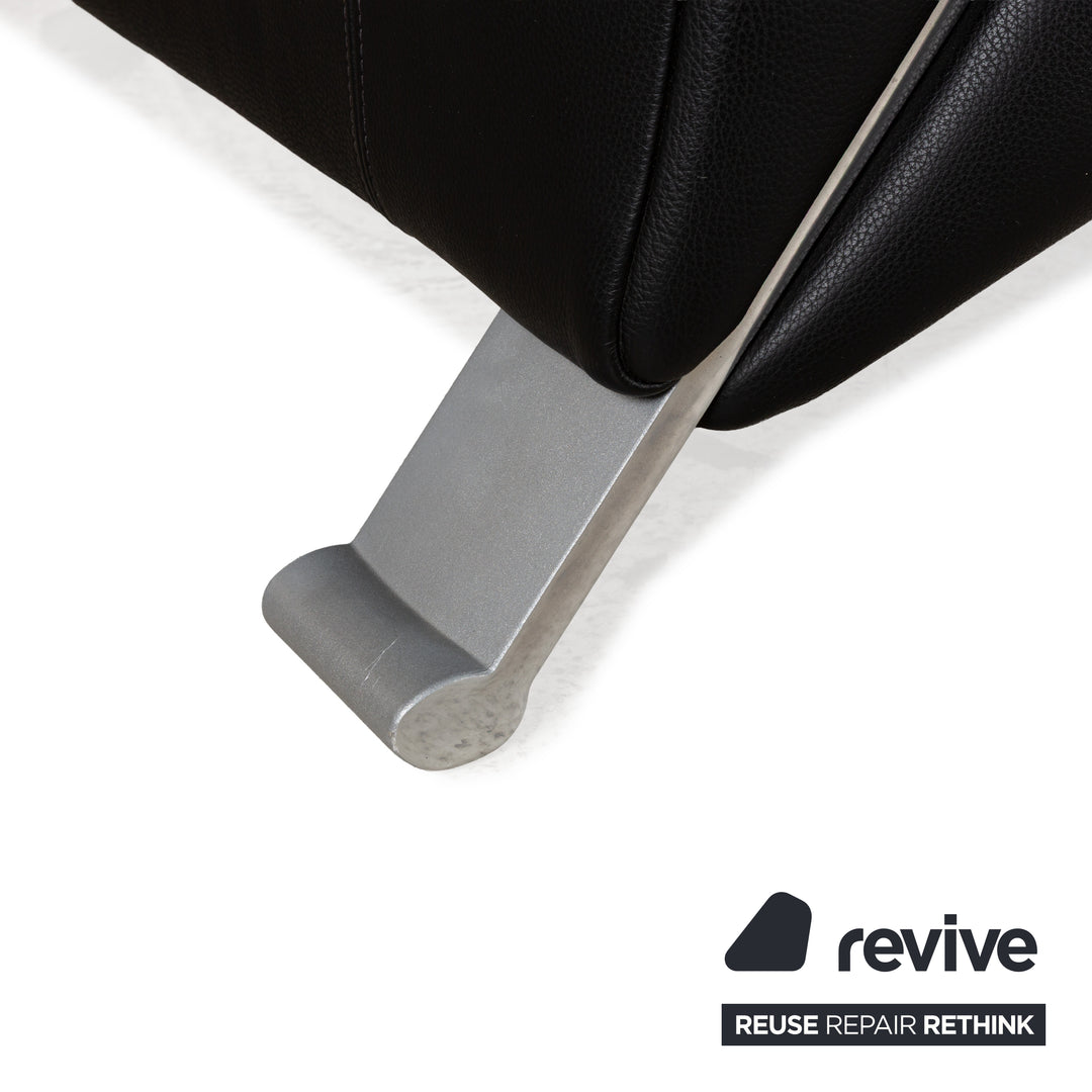 Rolf Benz 322 leather three-seater black sofa couch