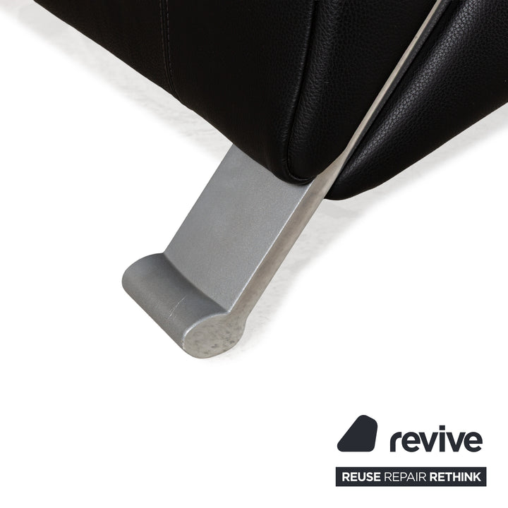 Rolf Benz 322 leather three-seater black sofa couch