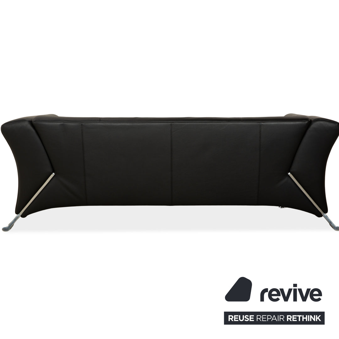 Rolf Benz 322 Leder Dreisitzer Schwarz Sofa Couch