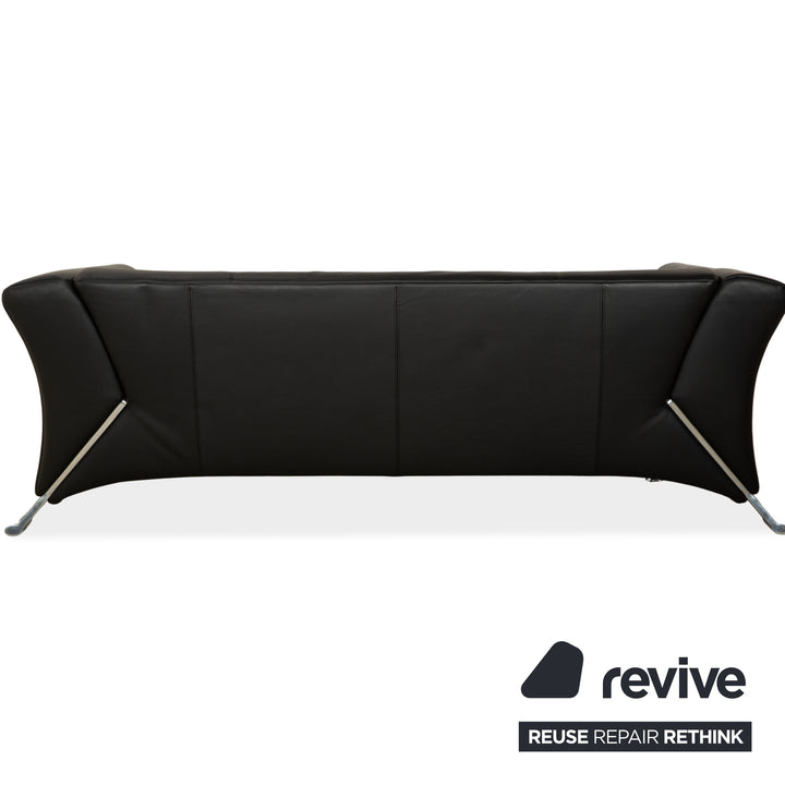 Rolf Benz 322 Leder Dreisitzer Schwarz Sofa Couch