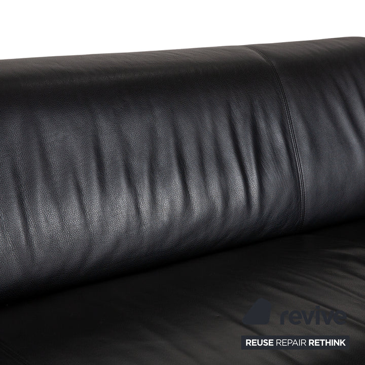 Rolf Benz 322 Leder Dreisitzer Schwarz Sofa Couch