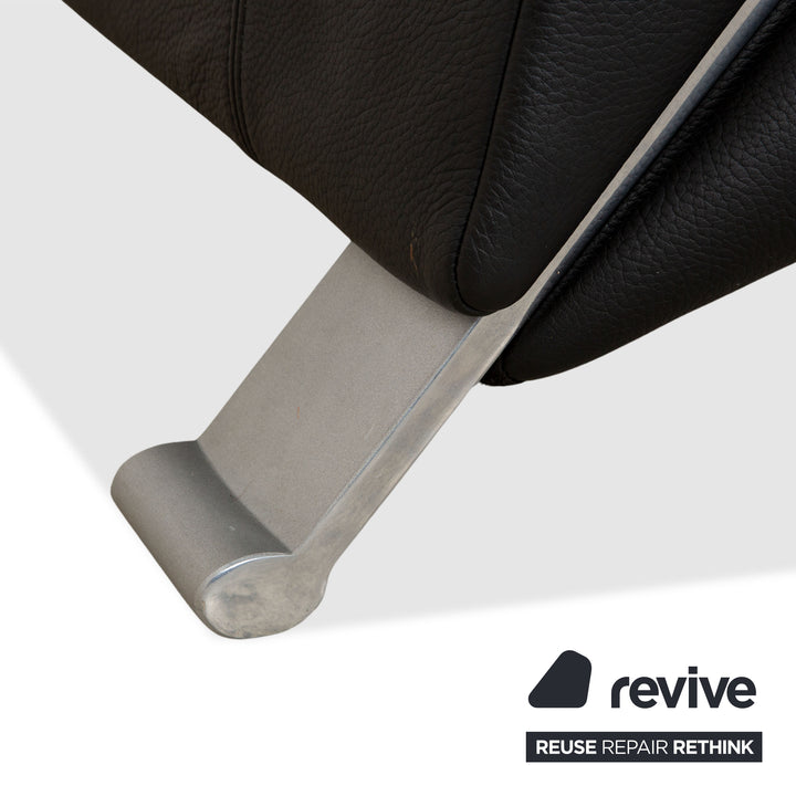 Rolf Benz 322 Leder Dreisitzer Schwarz Sofa Couch