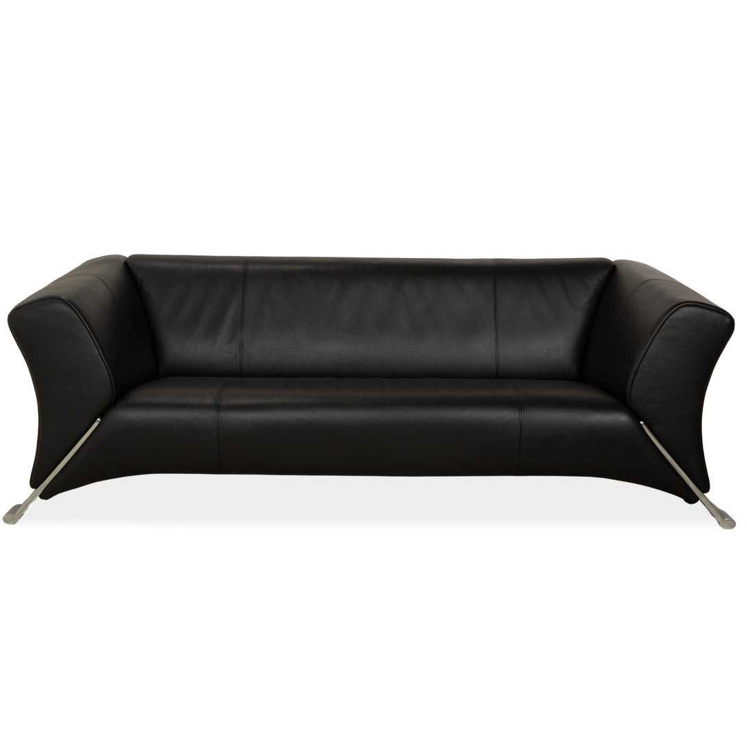 Rolf Benz 322 Leder Dreisitzer Schwarz Sofa Couch