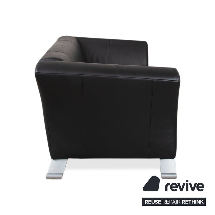 Rolf Benz 322 Leder Dreisitzer Schwarz Sofa Couch
