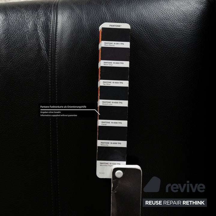 Rolf Benz 322 leather three-seater black sofa couch