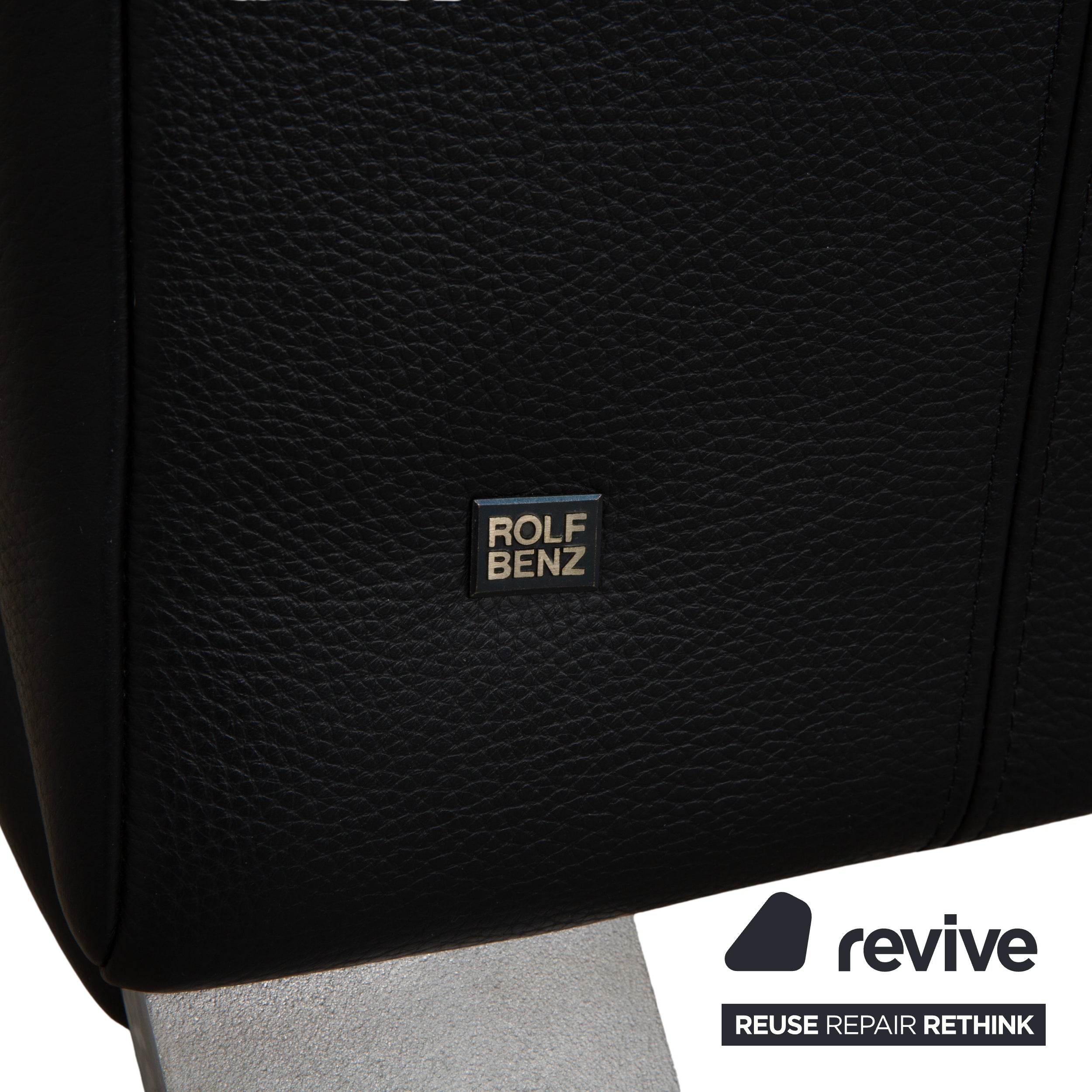 Rolf Benz 322 Leder Dreisitzer Schwarz Sofa Couch