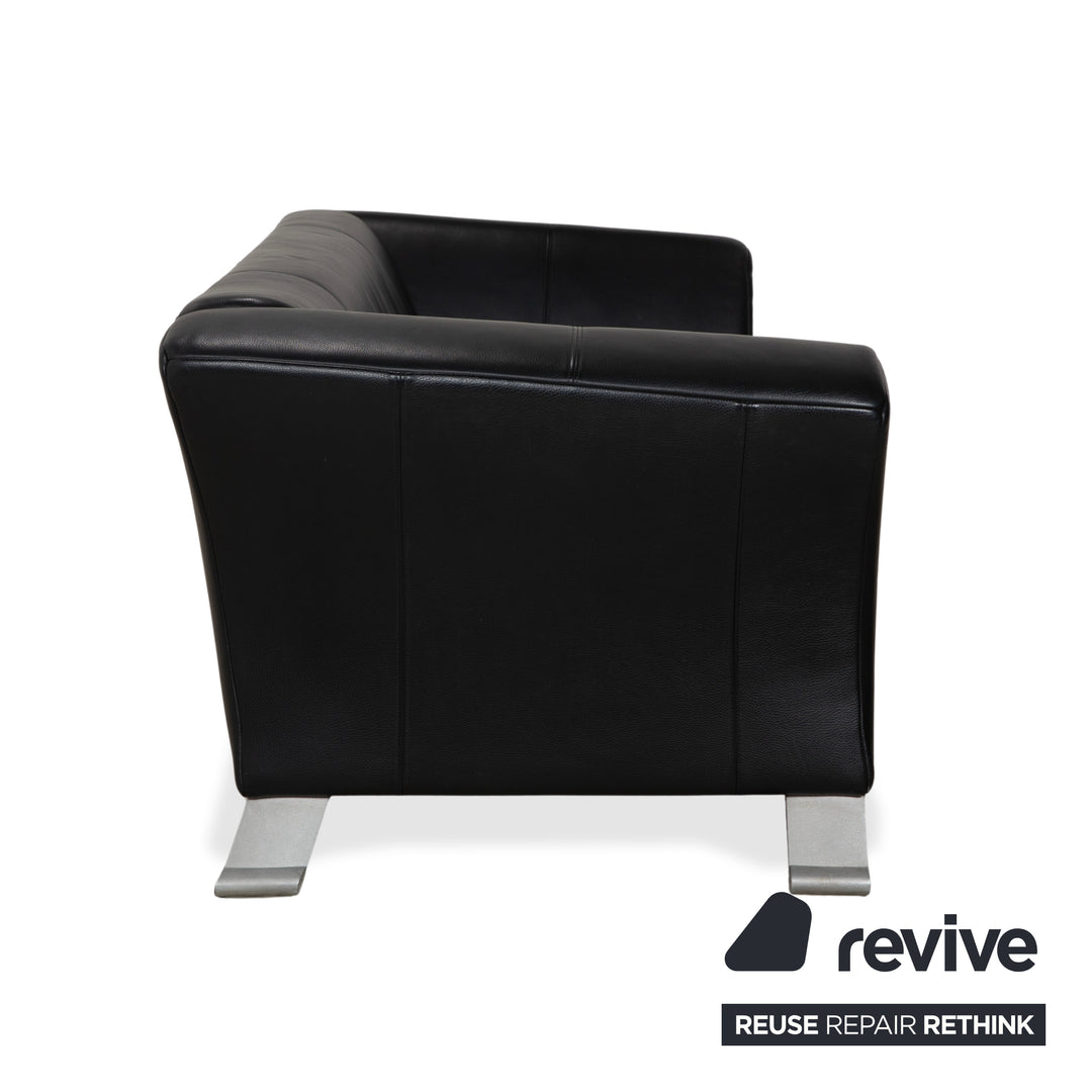Rolf Benz 322 Leder Dreisitzer Schwarz Sofa Couch