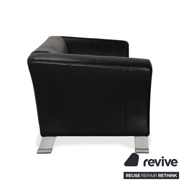 Rolf Benz 322 Leder Dreisitzer Schwarz Sofa Couch