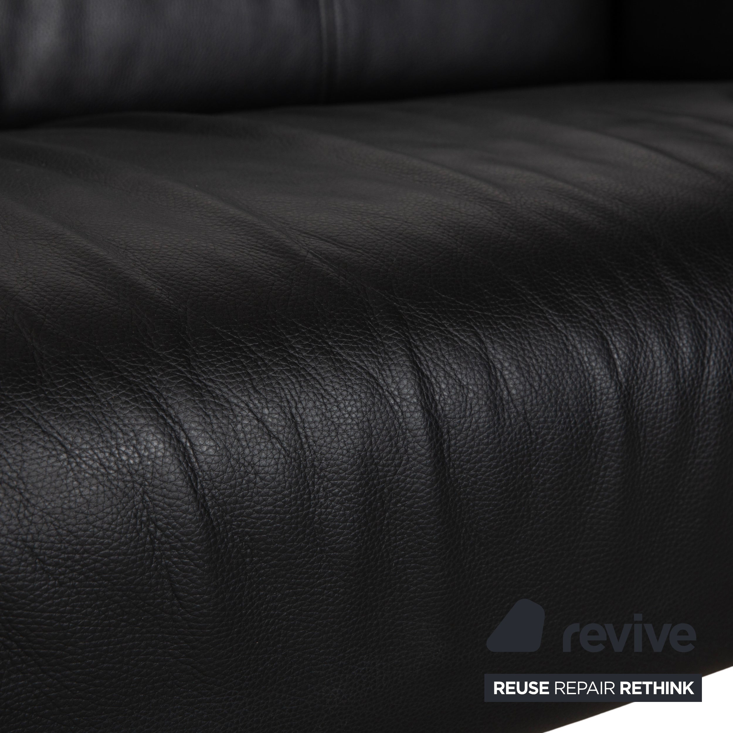 Rolf Benz 322 Leder Dreisitzer Schwarz Sofa Couch