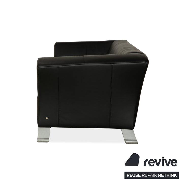 Rolf Benz 322 Leder Dreisitzer Schwarz Sofa Couch