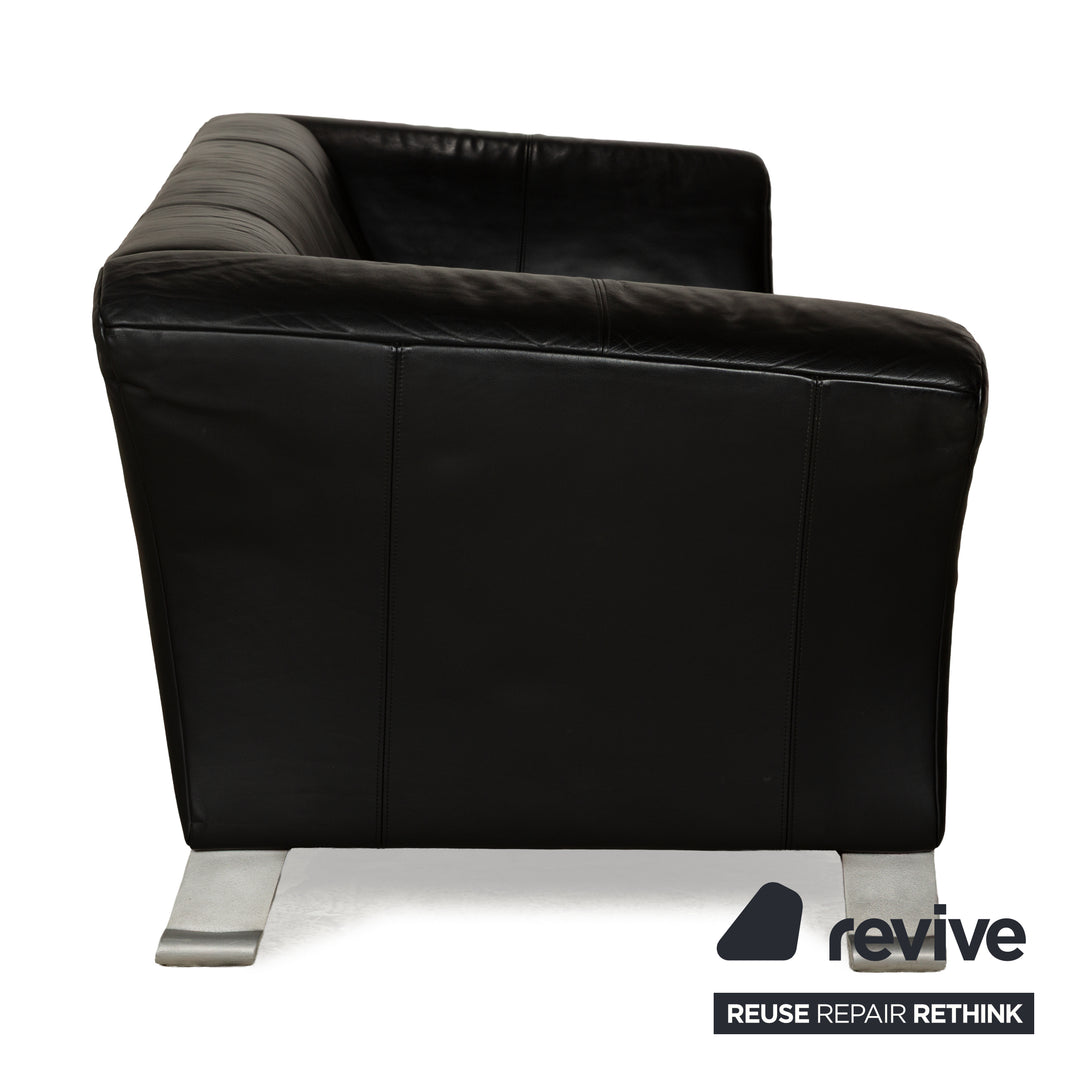 Rolf Benz 322 Leder Dreisitzer Schwarz Sofa Couch
