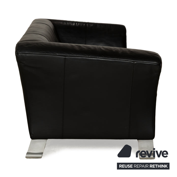 Rolf Benz 322 Leder Dreisitzer Schwarz Sofa Couch