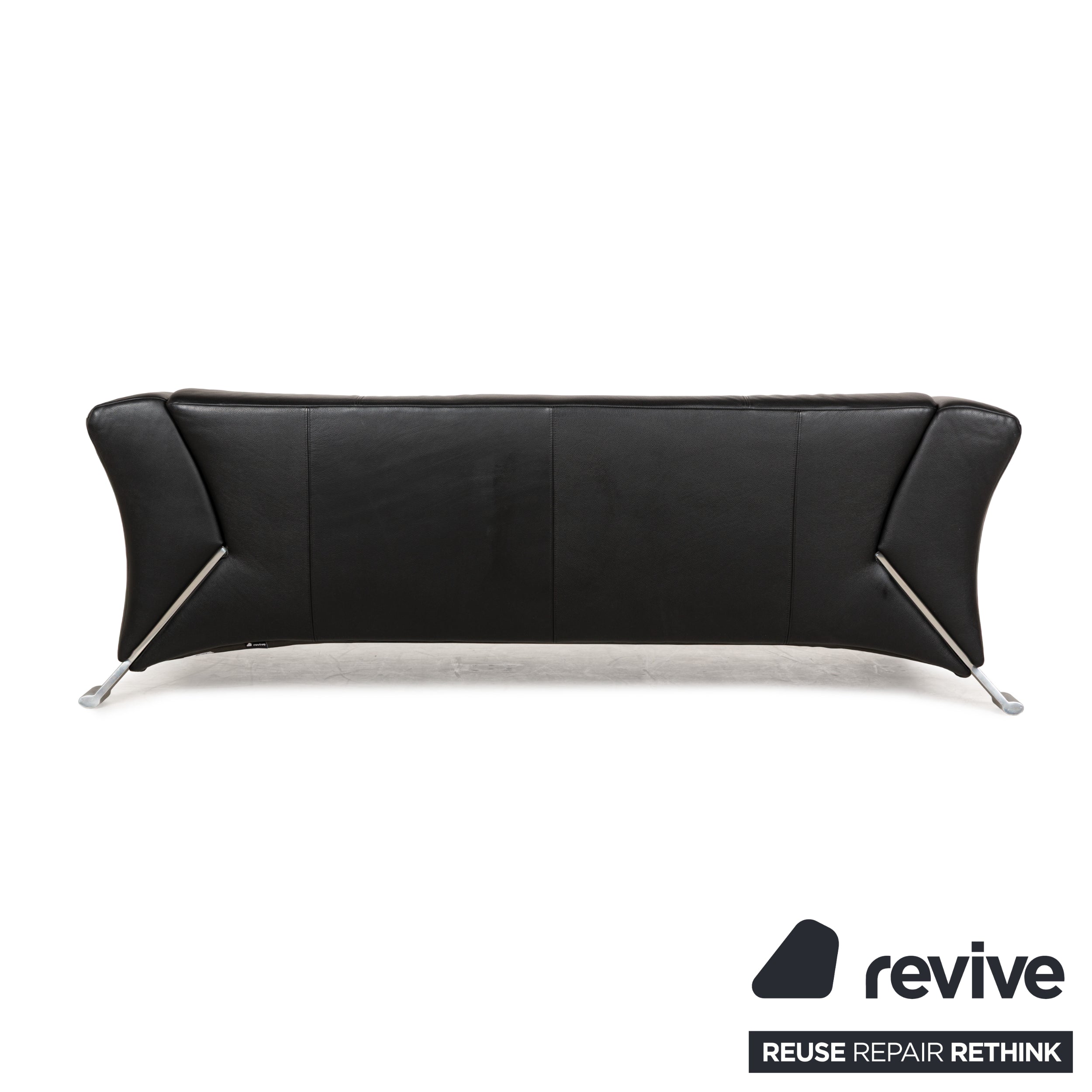 Rolf Benz 322 Leder Dreisitzer Schwarz Sofa Couch