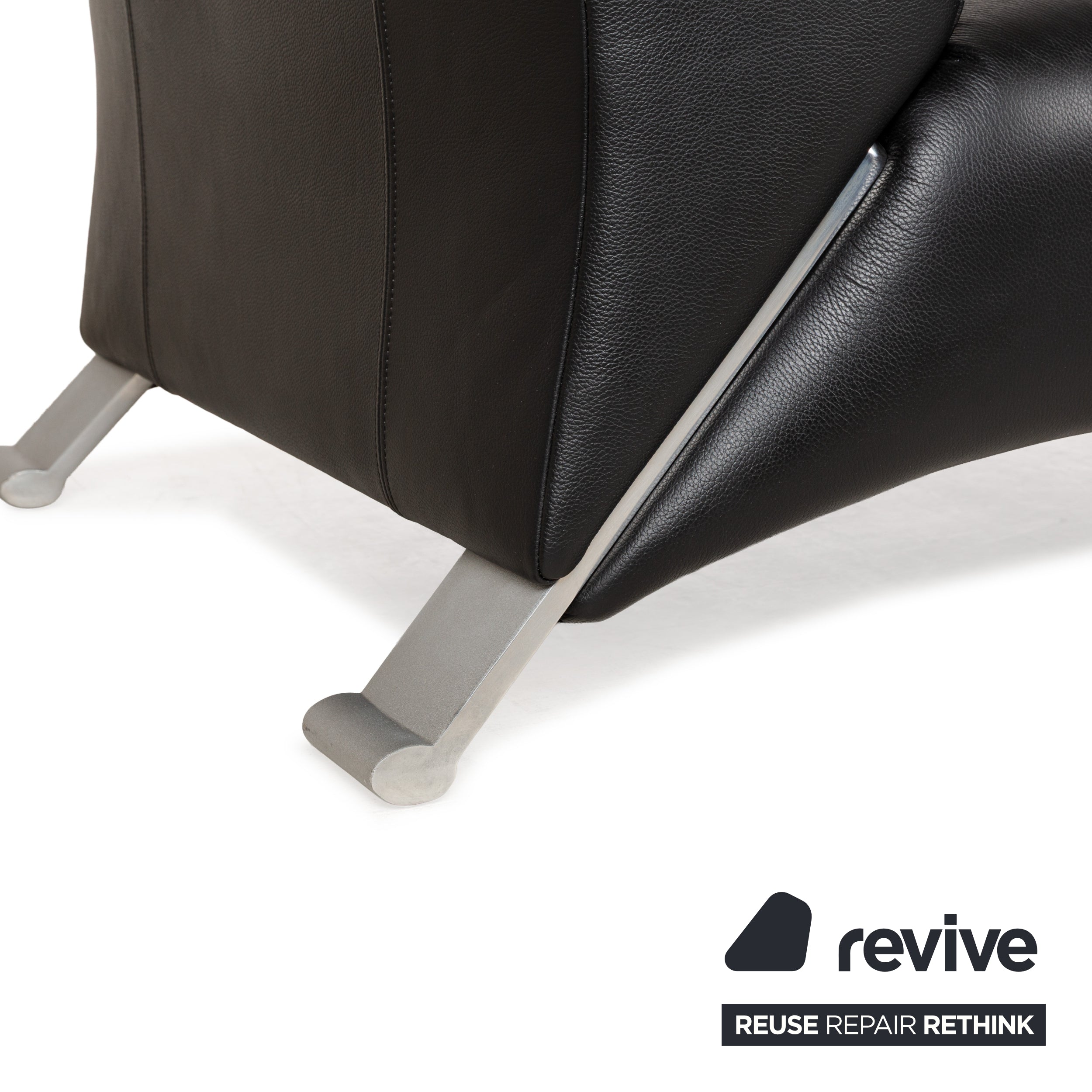 Rolf Benz 322 Leder Dreisitzer Schwarz Sofa Couch