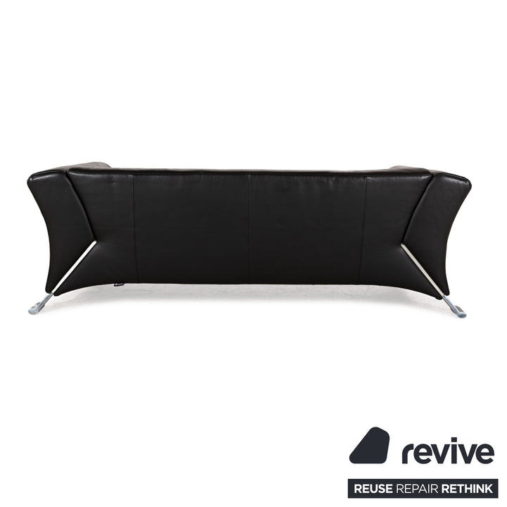 Rolf Benz 322 Leder Dreisitzer Schwarz Sofa Couch