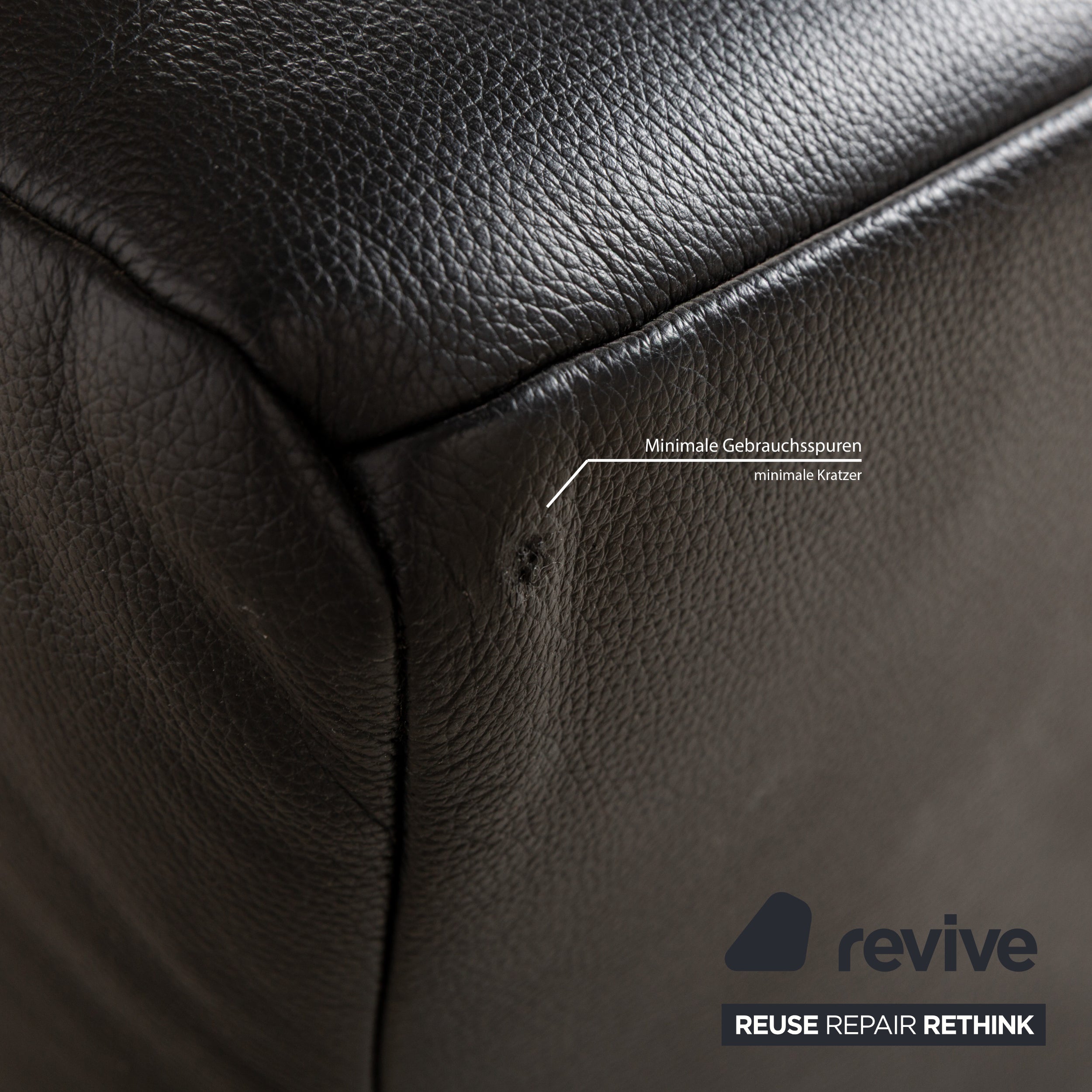 Rolf Benz 322 Leder Dreisitzer Schwarz Sofa Couch