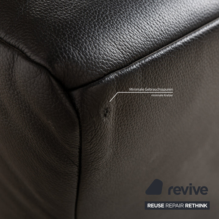 Rolf Benz 322 Leder Dreisitzer Schwarz Sofa Couch