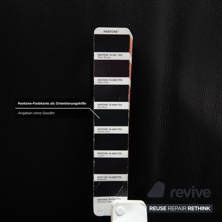 Rolf Benz 322 Leder Dreisitzer Schwarz Sofa Couch