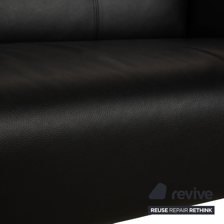 Rolf Benz 322 Leder Dreisitzer Schwarz Sofa Couch