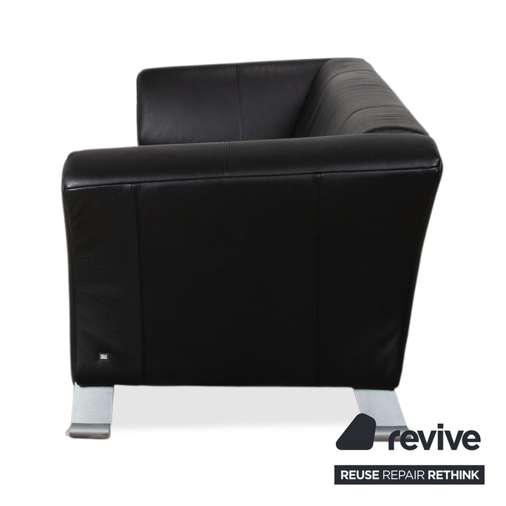 Rolf Benz 322 Leder Dreisitzer Schwarz Sofa Couch