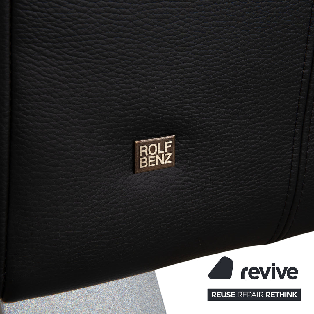 Rolf Benz 322 Leder Dreisitzer Schwarz Sofa Couch