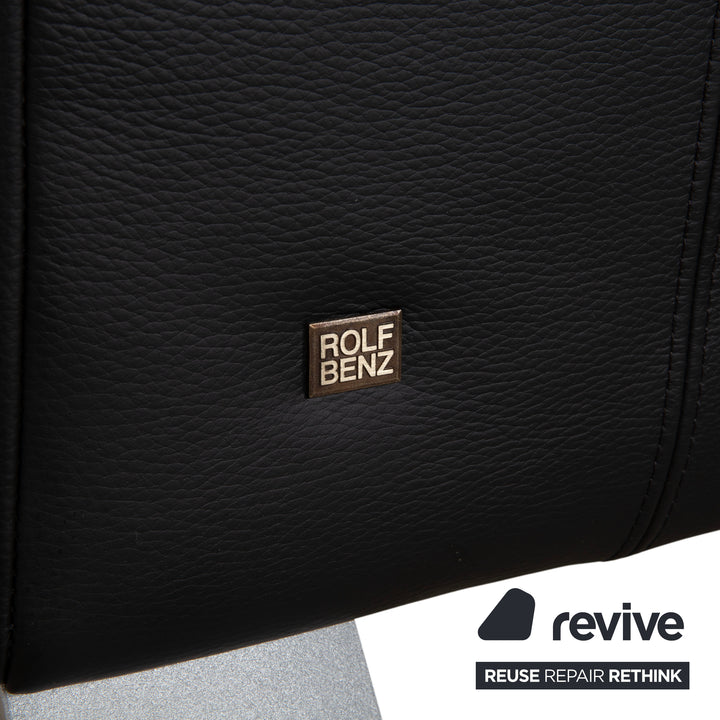 Rolf Benz 322 Leder Dreisitzer Schwarz Sofa Couch