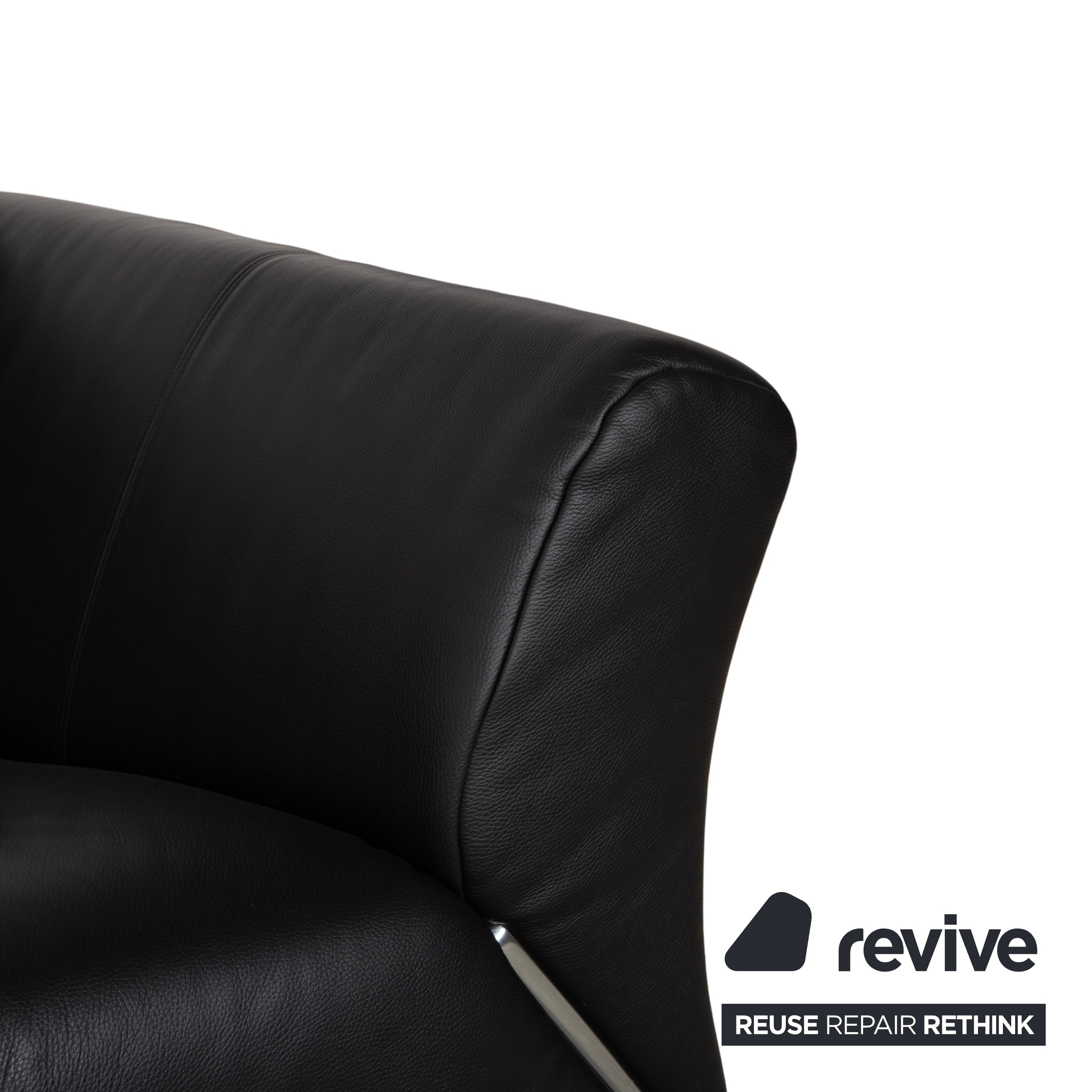 Rolf Benz 322 Leder Dreisitzer Schwarz Sofa Couch