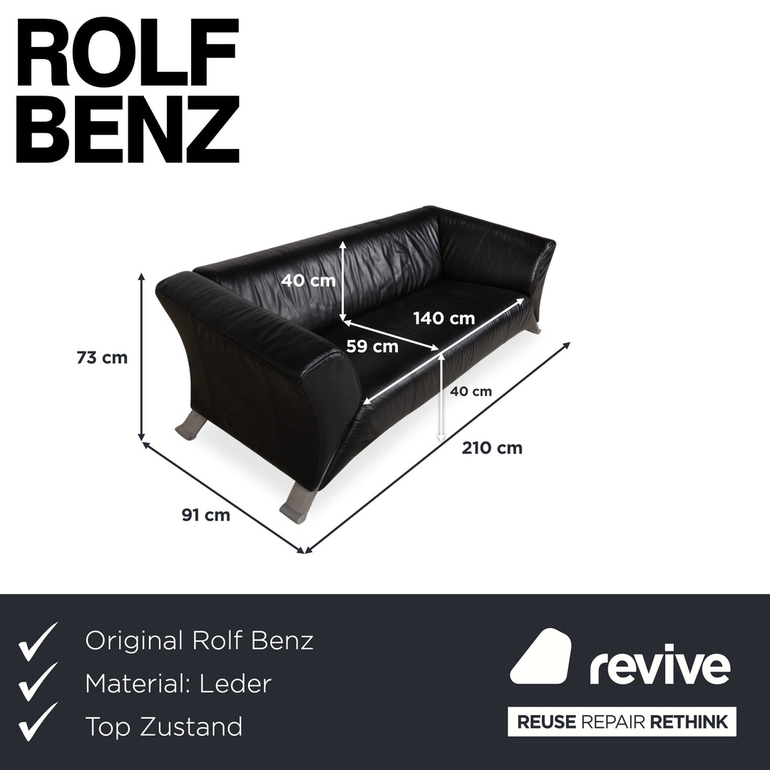 Rolf Benz 322 Leder Dreisitzer Sofa Couch