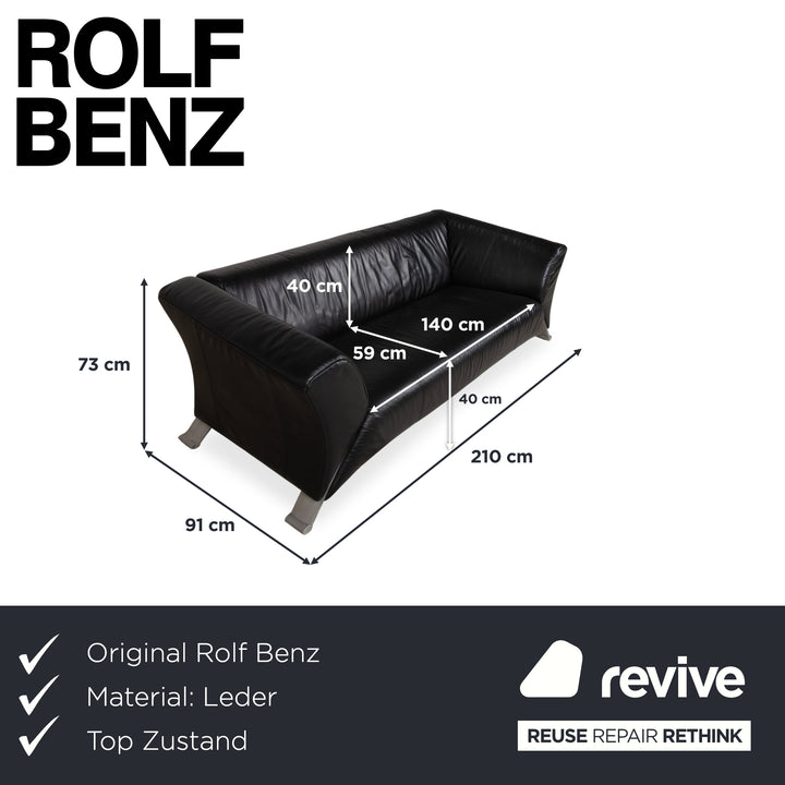 Rolf Benz 322 Leder Dreisitzer Sofa Couch