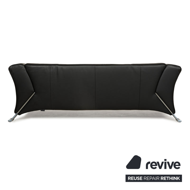 Rolf Benz 322 Leder Dreisitzer + Zweisitzer Sofa Couch + Sessel Schwarz Anthrazit