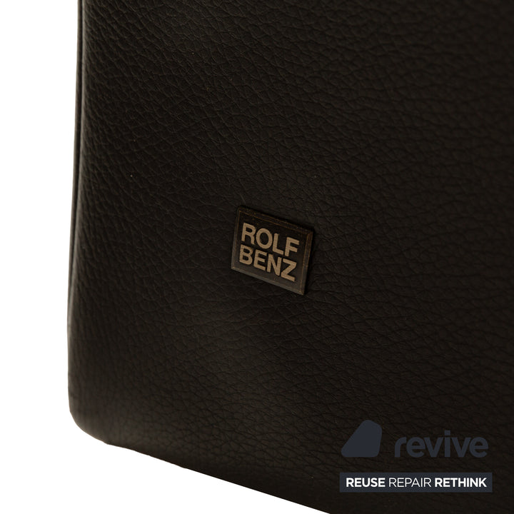 Rolf Benz 322 Leather Three-Seater + Two-Seater Sofa Couch + Armchair Black Anthracite